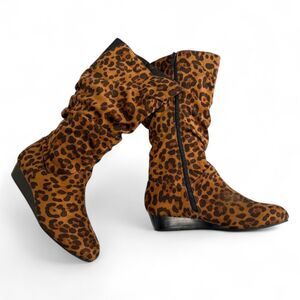 MASSEYS Khloe Fabric Leopard Boots, NEW! Size 11 Wide